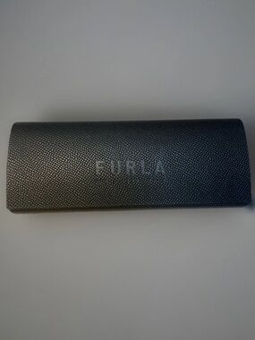 Furla Black Textured Leather Glasses Case